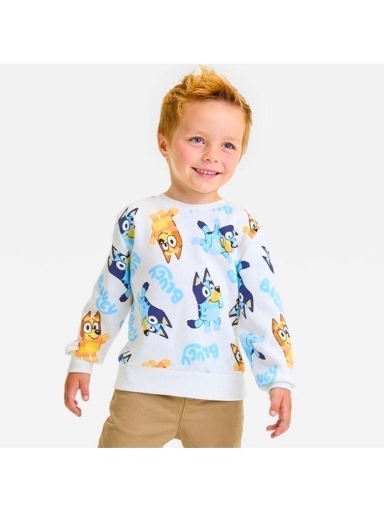 Bluey Other - Moose Bluey Bingo Long Toddler Boys Sleeve Pullover Sweatshirt White 2T